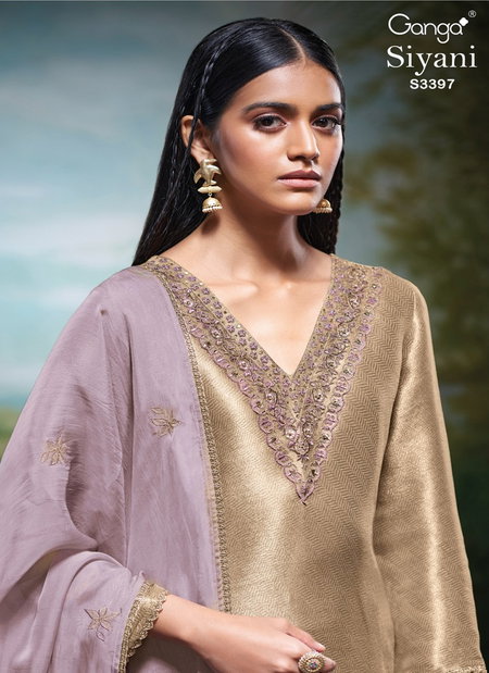 Siyani 3397 By Ganga Bemberg Slik Designer Salwar Kameez Exporters In India
